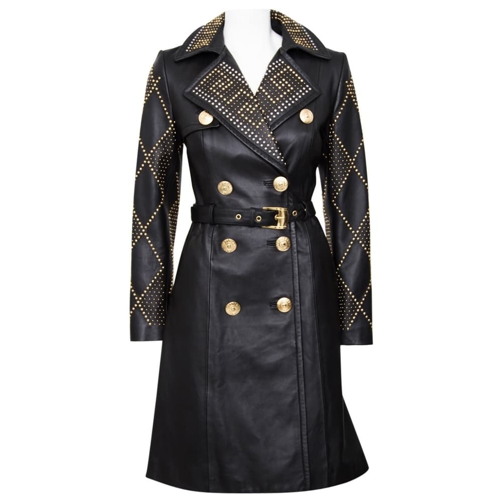 Versace X H&M Leather Trench Size 4 US